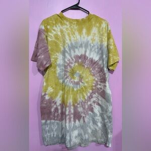 Easel Tie-Dye Midi Dress - Yellow, Purple, Gray